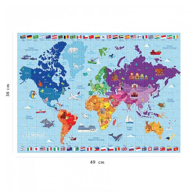 Puzzle carte du monde 250 pièces