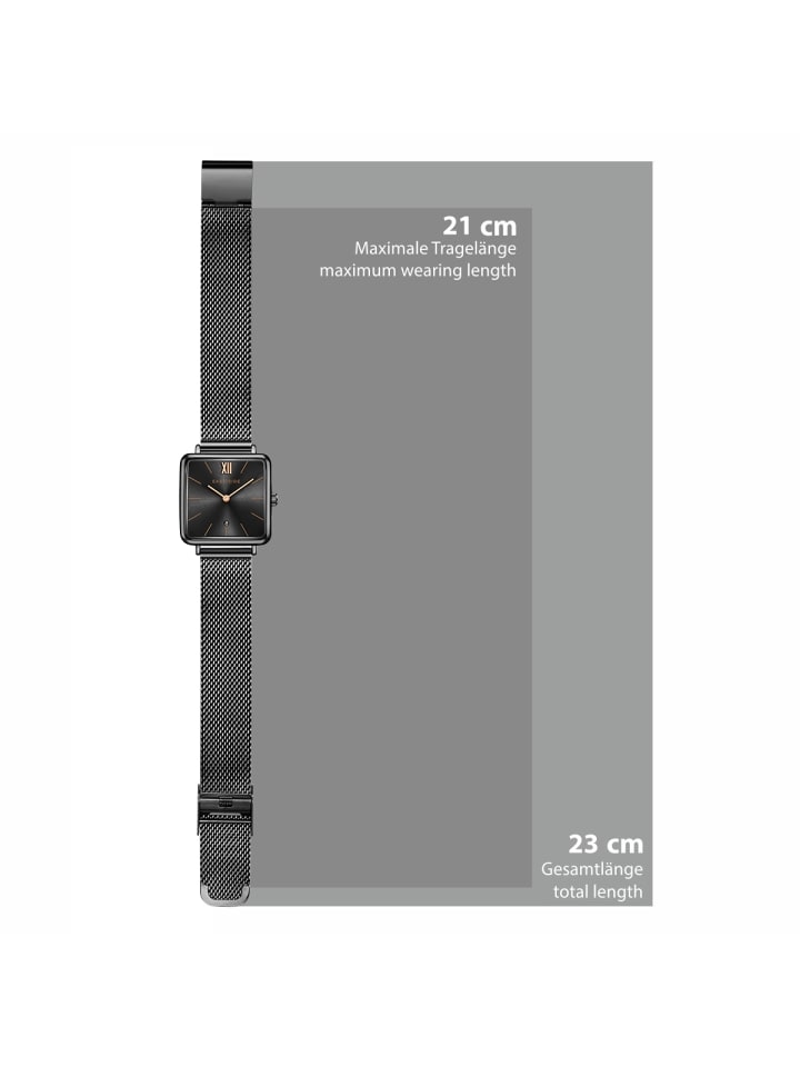 Eastside NY Damen Quarzuhr anthrazit Edelstahl anthrazit in anthrazit günstig kaufen 20 cm