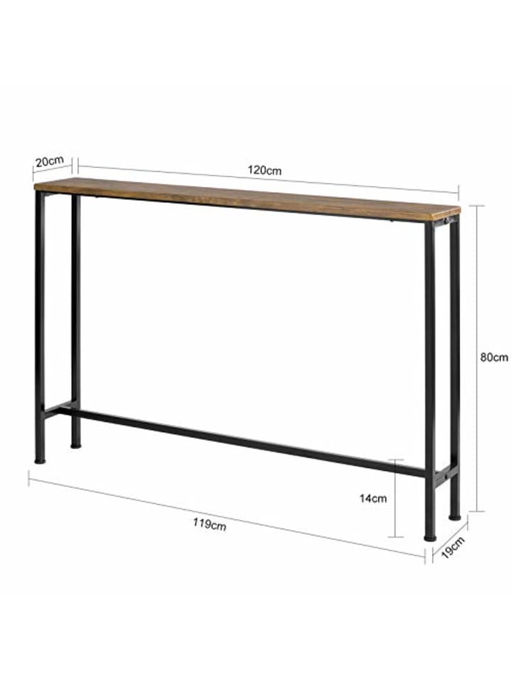 SoBuy Konsolentisch in Braun und Schwarz - (B)120 x (H)80 x (T)20cm günstig kaufen onesize