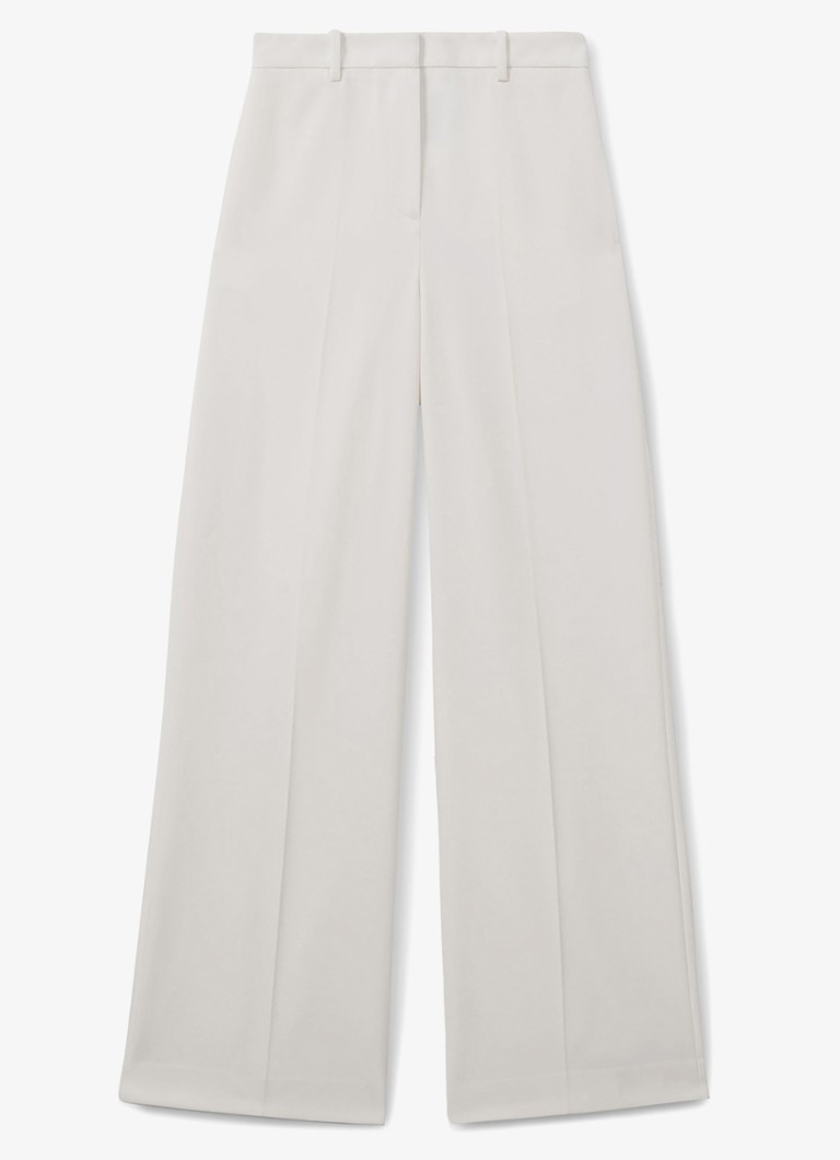 Pantaloni Reiss Leanna cu talie medie, cu croială largă, confecționați din amestec de lână.