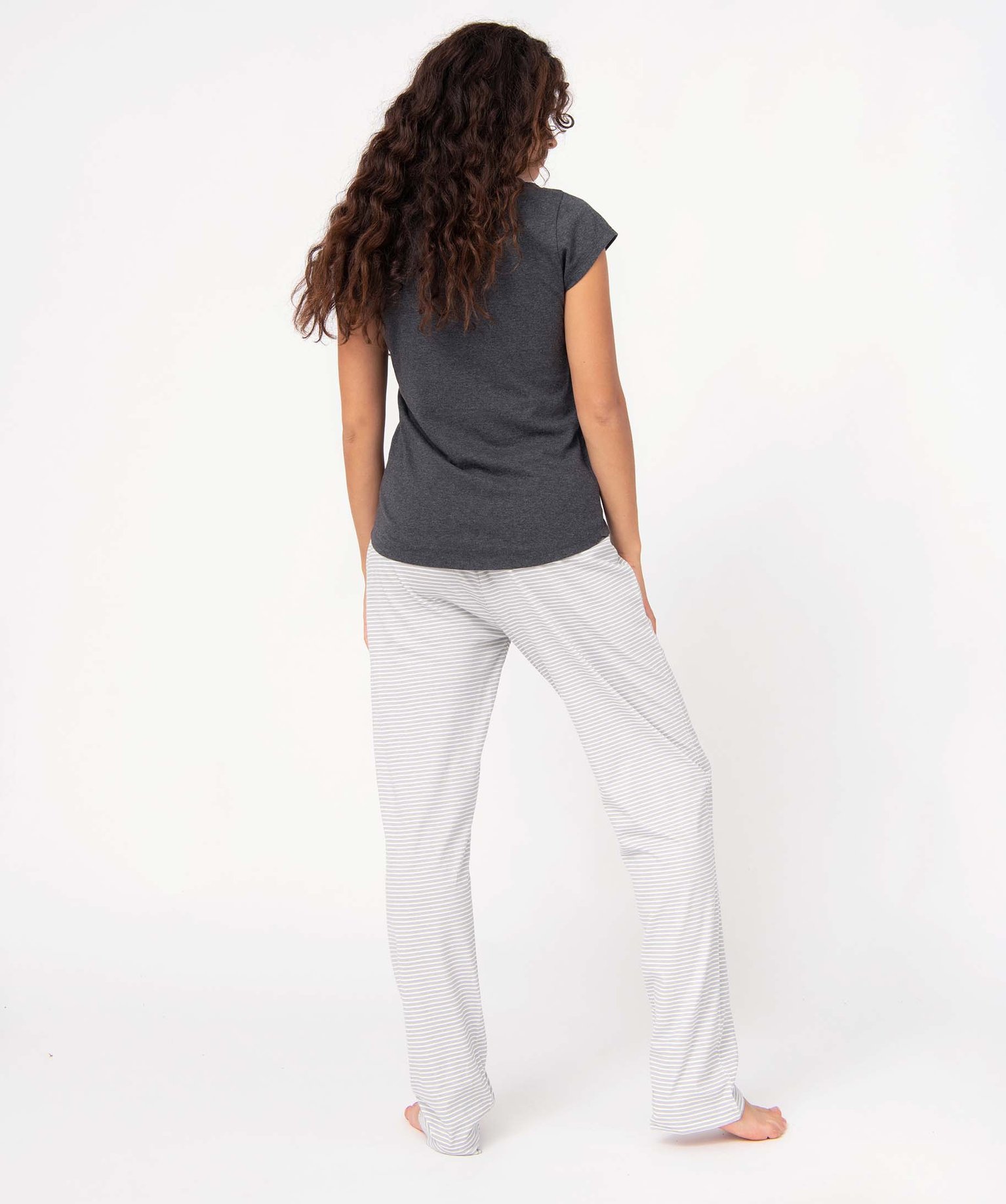Pyjama bicolore avec message femme multicolore | GEMO