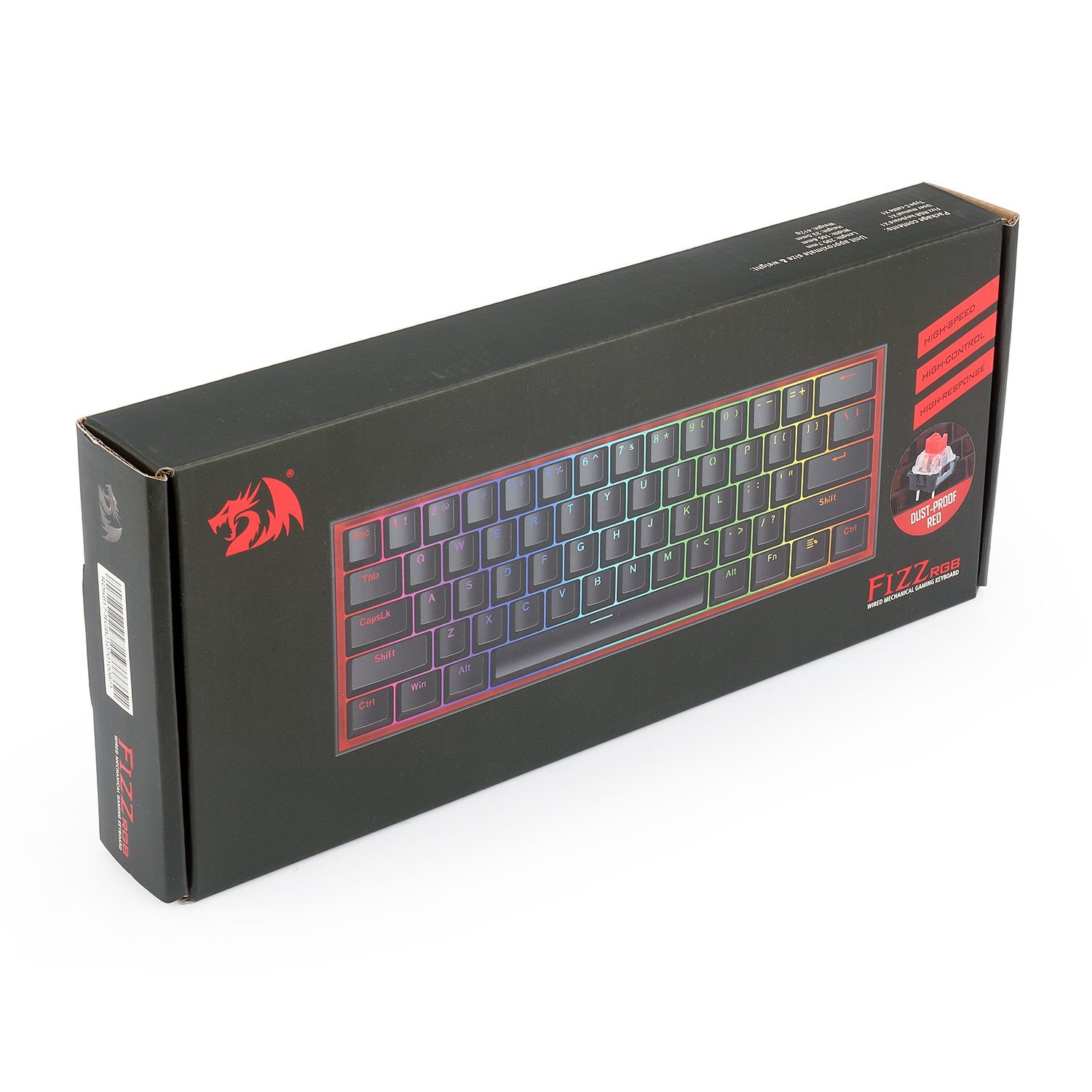 Redragon Redragon K617 RGB Mechanische Gaming-Tastatur mit 61 Tasten Gaming-Tastatur (höhenverstellbar, Pro Software anpassbar)