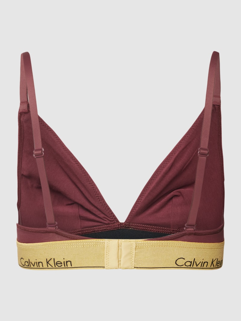 Bralette mit elastischem Label-Bund Modell 'HOLIDAY' in bordeaux rot
