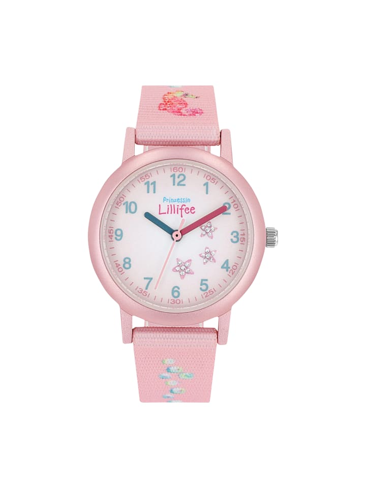 Prinzessin Lillifee Quarzuhr Textil, Aluminium in Rosa günstig kaufen 18 cm