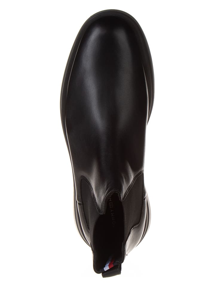 Tommy Hilfiger Shoes Leder-Chelsea-Boots in Schwarz günstig kaufen