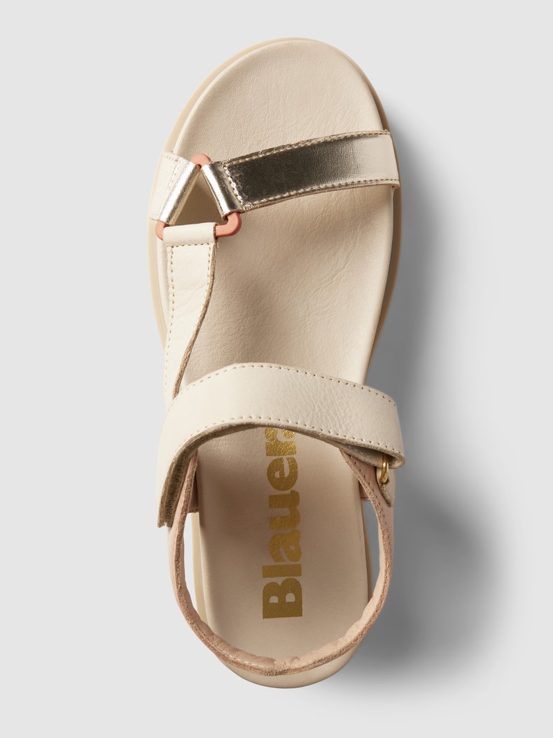Sandalen aus Leder mit Label-Detail Modell 'ELSIE' in beige