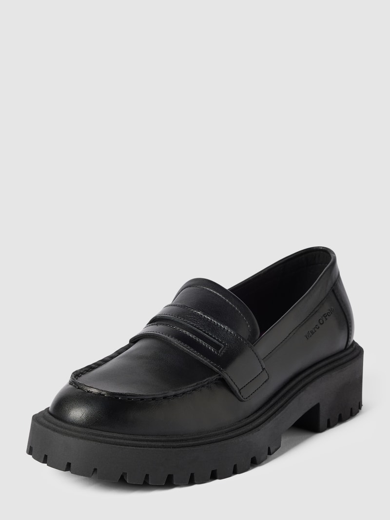 Penny-Loafer mit Label-Detail in schwarz