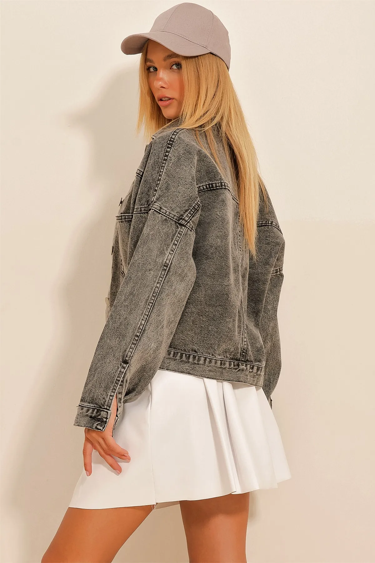 Trend Alaçatı Stili  Jacke - Grau - Regular Fit