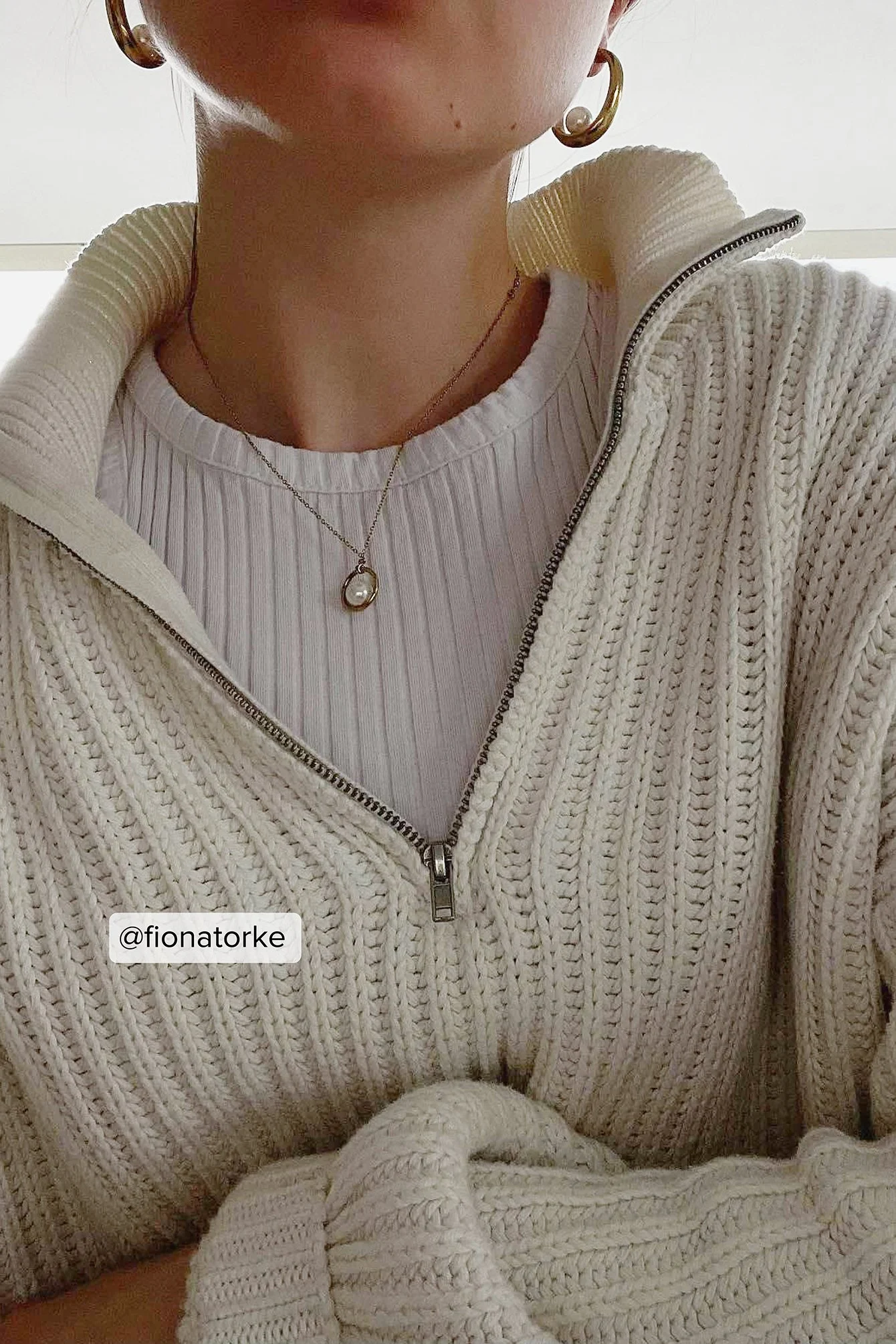 Reißverschluss vorne Strickpullover