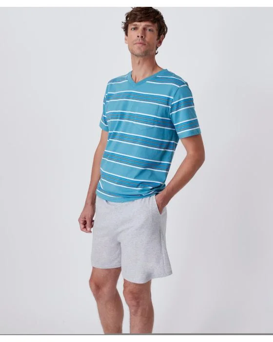 Pyjashort rayé manches courtes