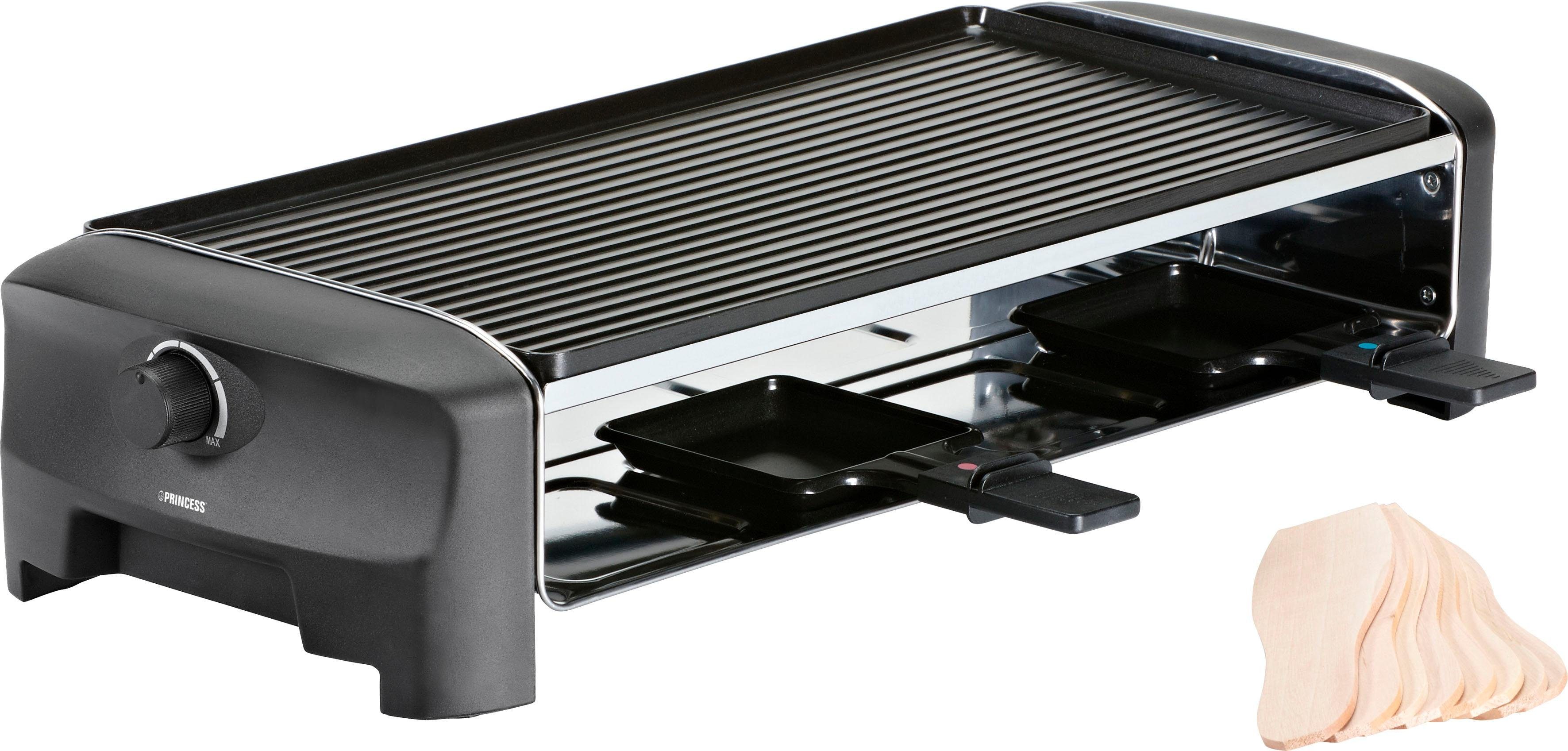 PRINCESS Raclette 8 Grill & Teppanyaki Party - 162840, 8 Raclettepfännchen, 1300 W