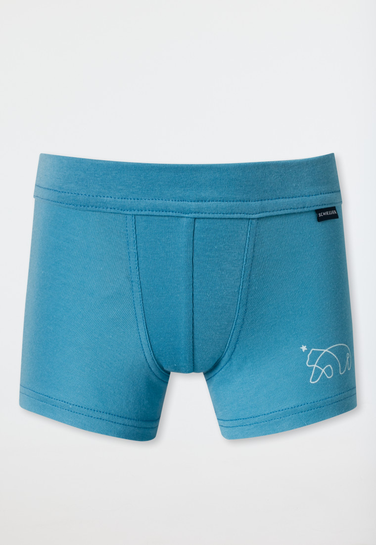 Shorts Feinripp Modal Organic Cotton Bär hellblau - Fine Rib Modal