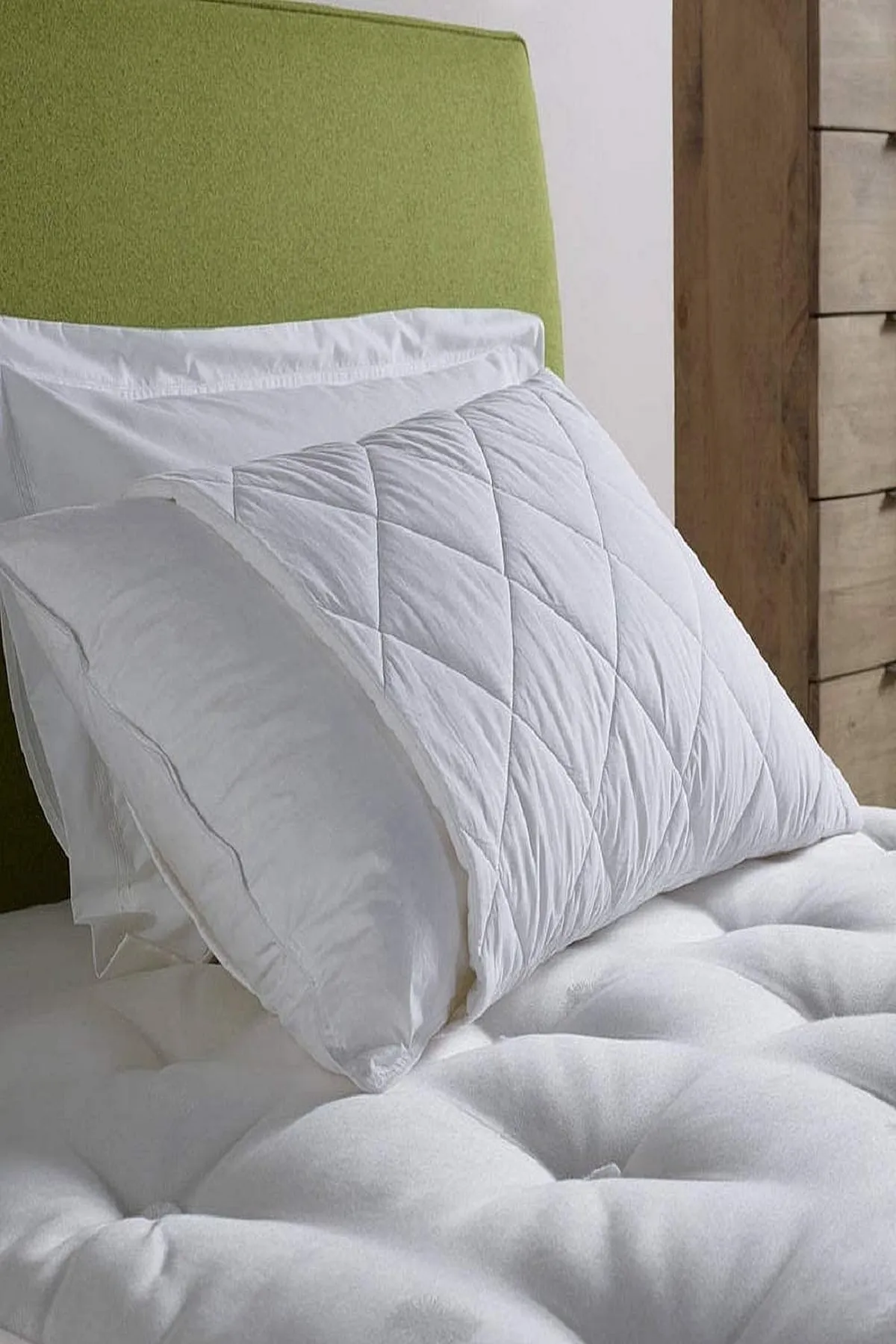 Formeya  Pamukkale Matratze, gesteppter Kissenschutz, 2er-Pack, 100 % Baumwolle, 50 x 70 cm