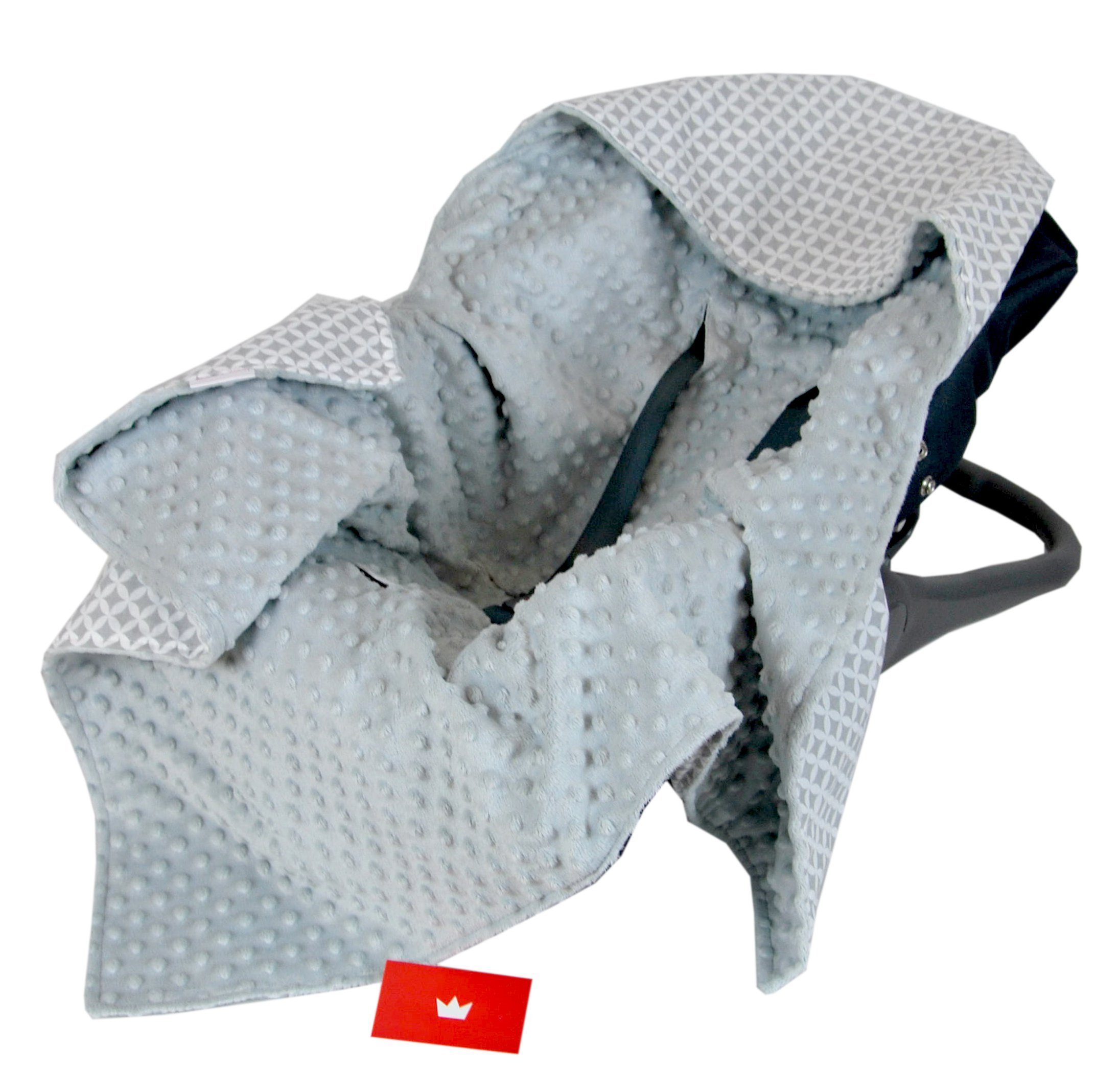 Einschlagdecke BabyLux Baby EINSCHLAGDECKE Babyschale Autositz Kindersitz Decke Kinderwagen, BabyLux, 5. Grau + Maroko