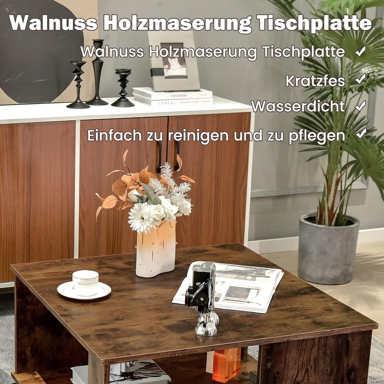 Costway 2 Ebenen Couchtisch aus Holz