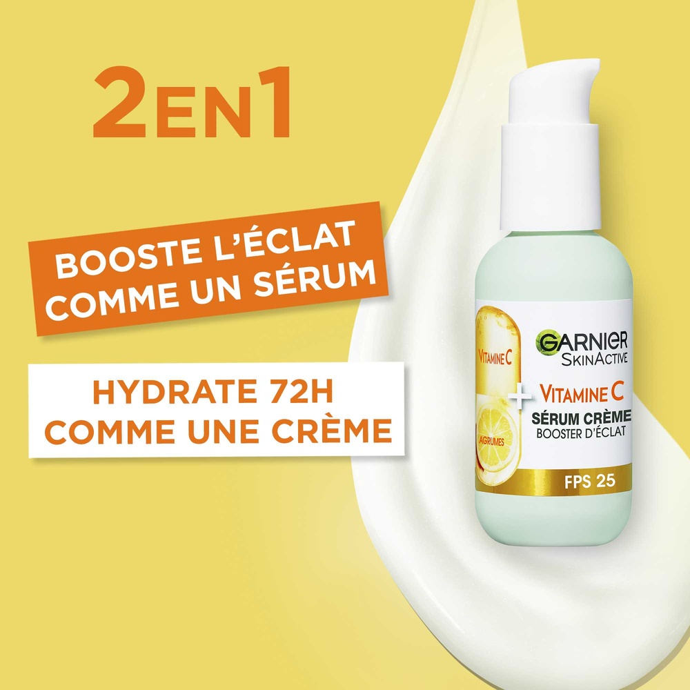 garnier Vitamine C Sérum Crème 2en1 Vitamine C Booster d'éclat
