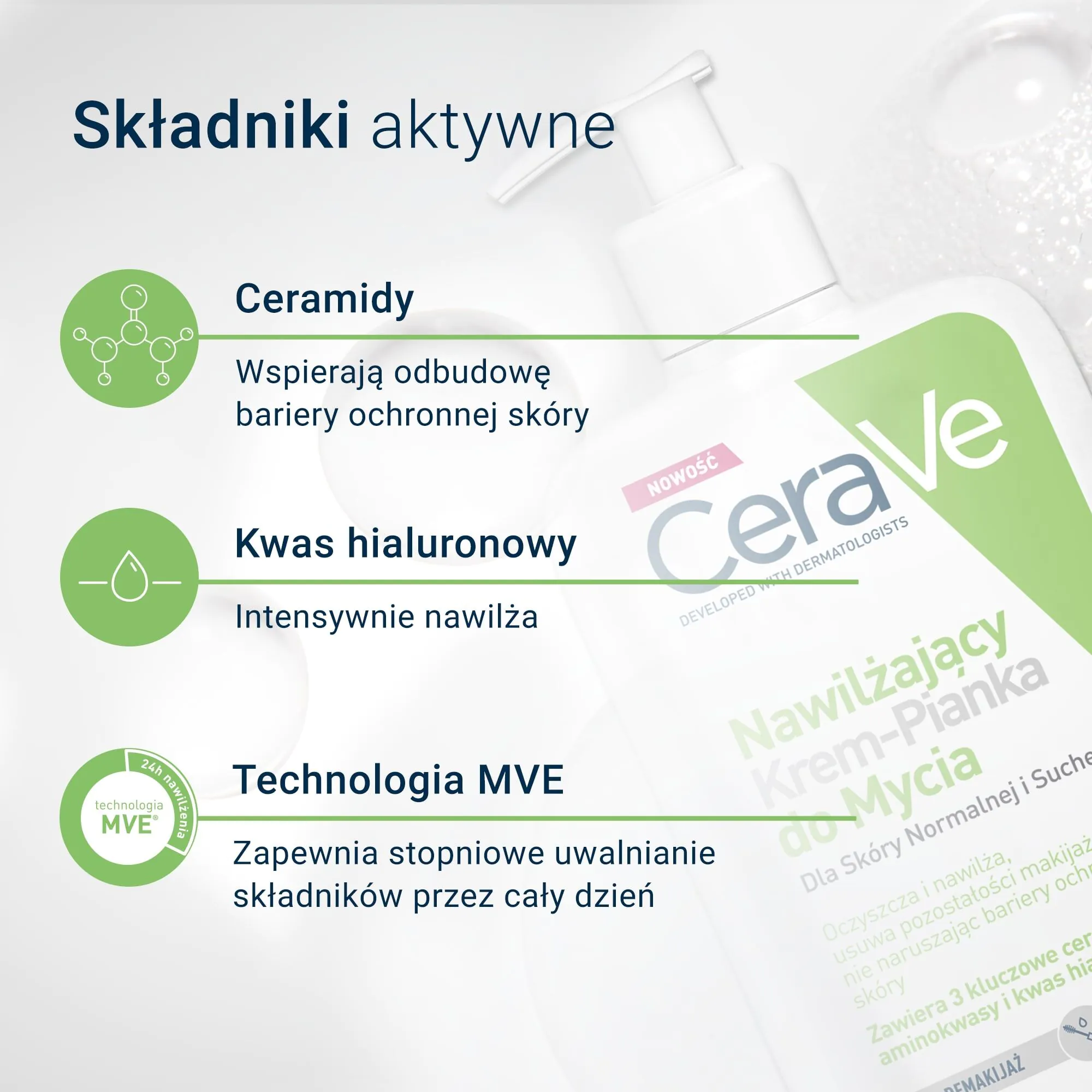 CeraVe drėkinamasis putojantis prausiklis normaliai ir sausai odai 473 ml