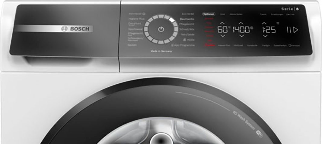 BOSCH Waschmaschine Serie 8 WGB254030, 10 kg, 1400 U/min, Iron Assist reduziert dank Dampf 50 % der Falten