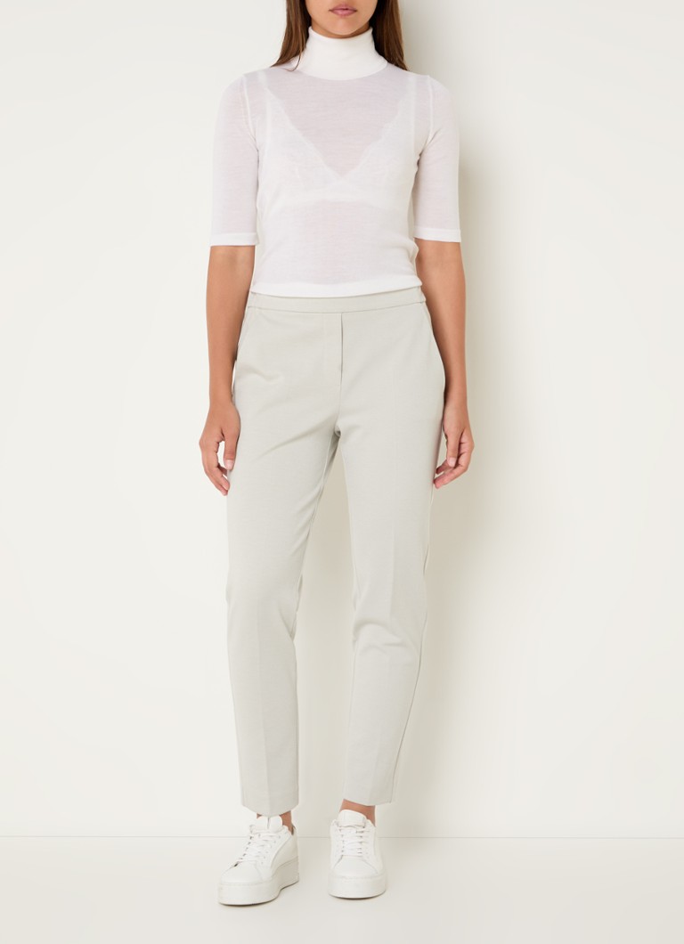 Pantaloni cropped a vita alta e vestibilità slim Beaumont Charlie con lurex e pieghe stirate