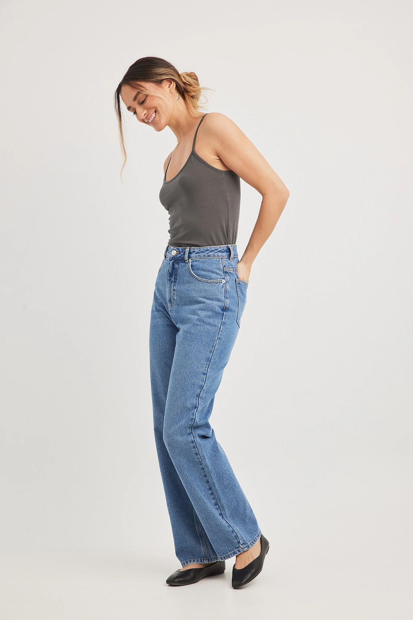 Gerade Knöcheljeans mit hoher Taille