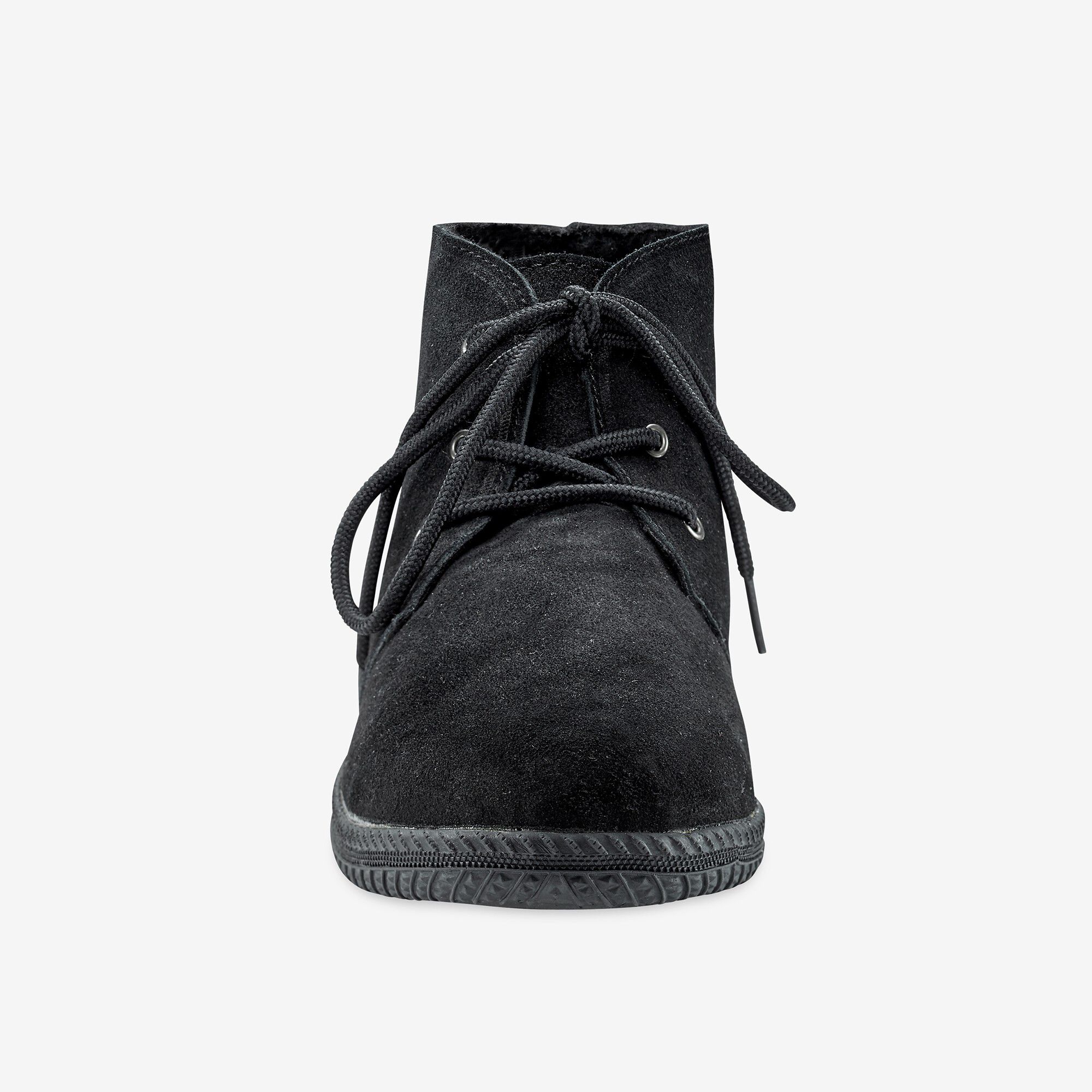 Bottines à lacet en croûte de cuir