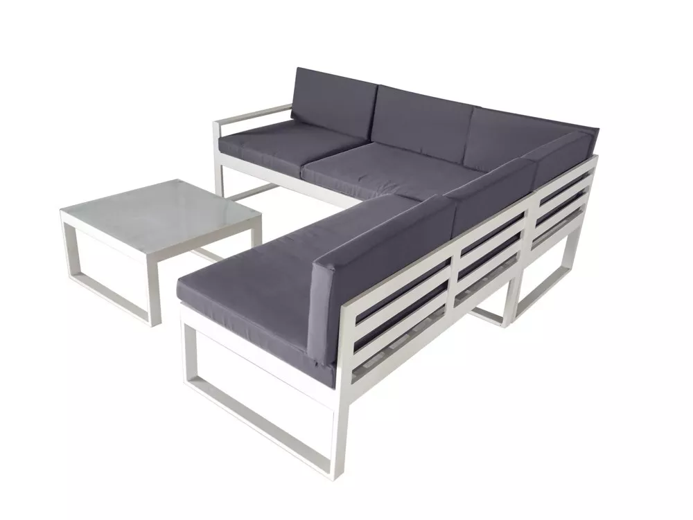 Happy Home Happy Home Ecklounge Set Loungeset grau & weiß