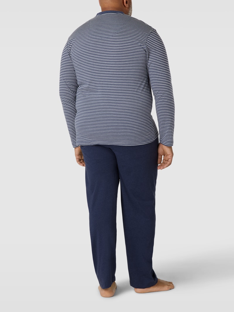 PLUS SIZE Pyjama mit Streifenmuster in blau meliert