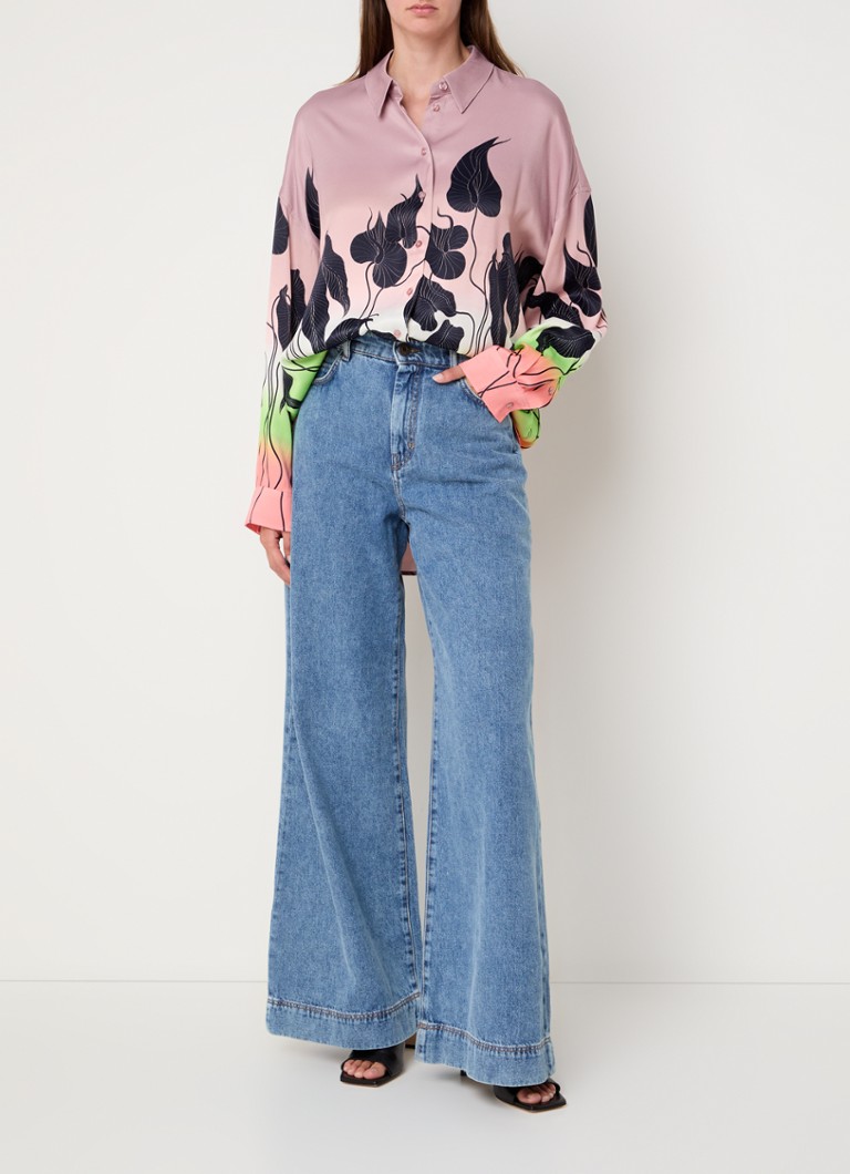 Camicetta oversize Essentiel Antwerp Gava con stampa a foglie