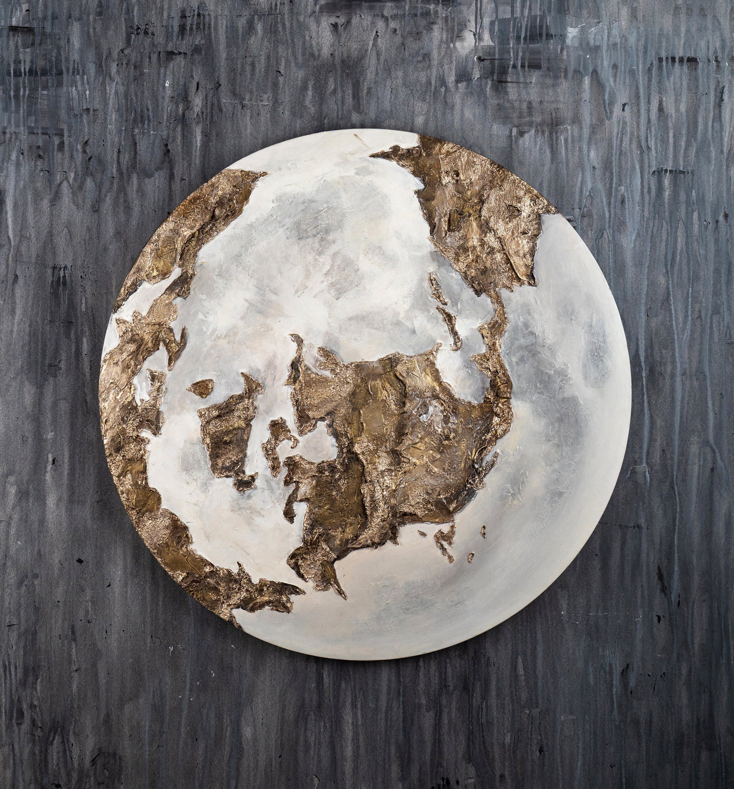YS-Art Gemälde Goldene Erde, Planet