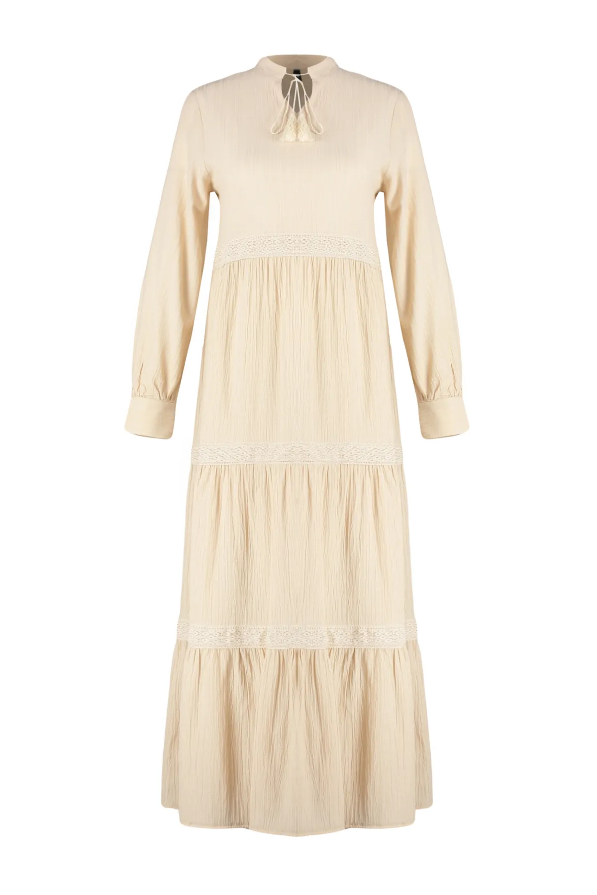 Trendyol Modest  Gewebtes Kleid mit Steinspitze und detailliertem Detail TCTSS24EB00058