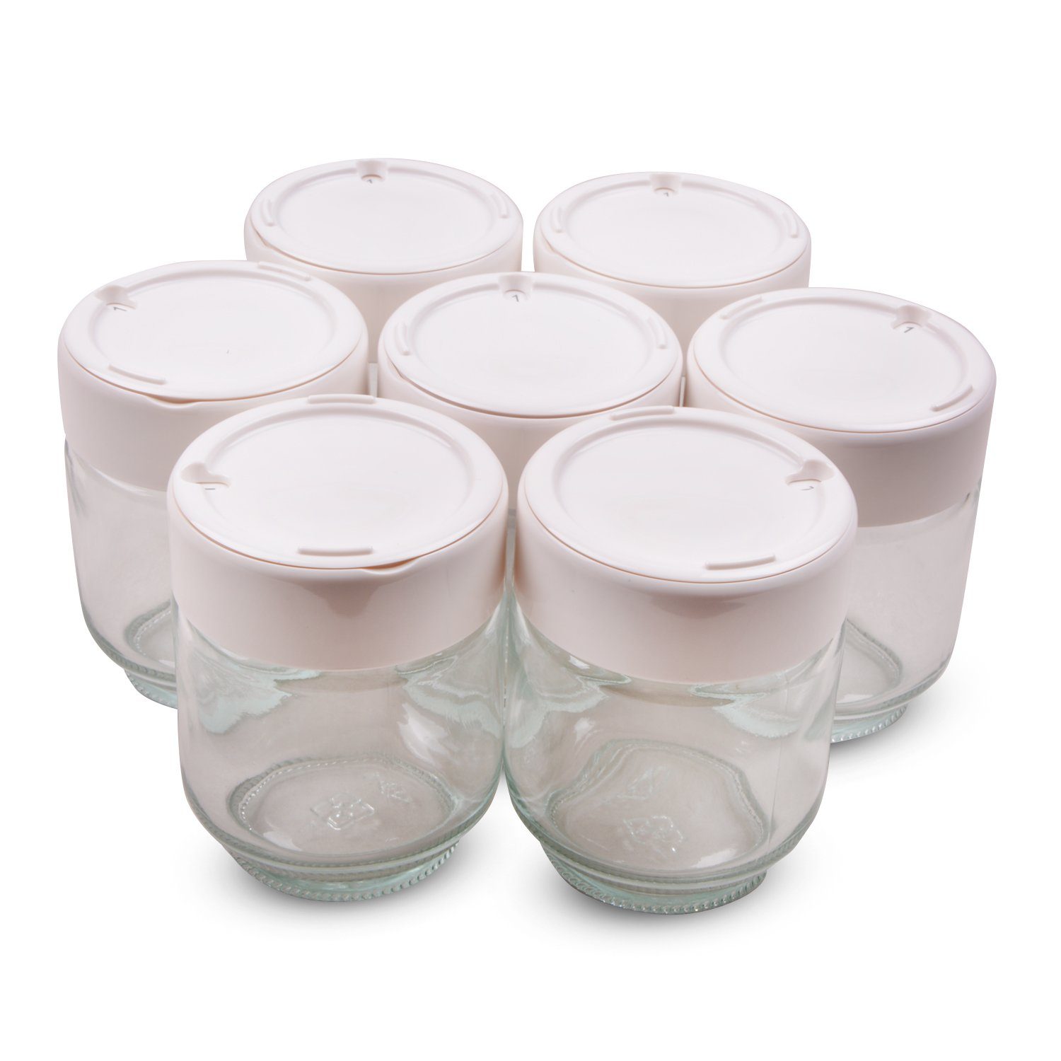 Moulinex Joghurtgläser Gläser-Set Becher 7x A14A03, Glas, für Joghurtzubereiter