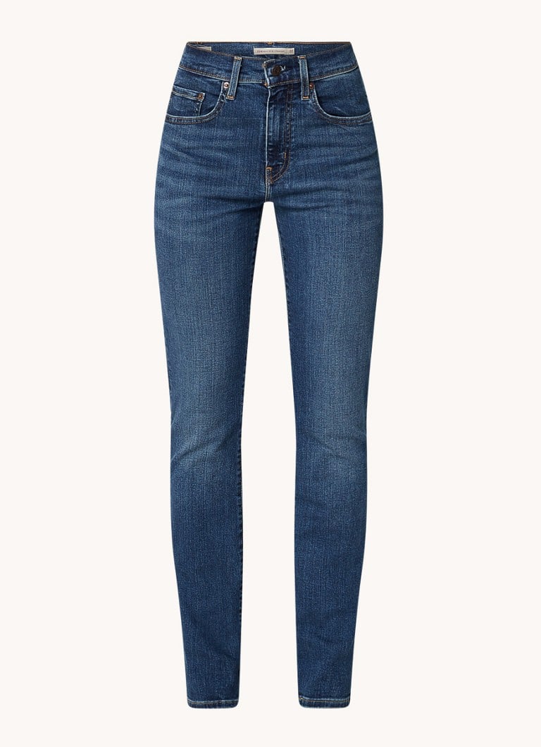 Blugi Levi's 724 cu talie înaltă, croială dreaptă, albaștri, model WA