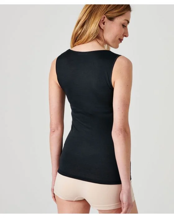 Débardeur Thermolactyl tulle brodé et 10% soie