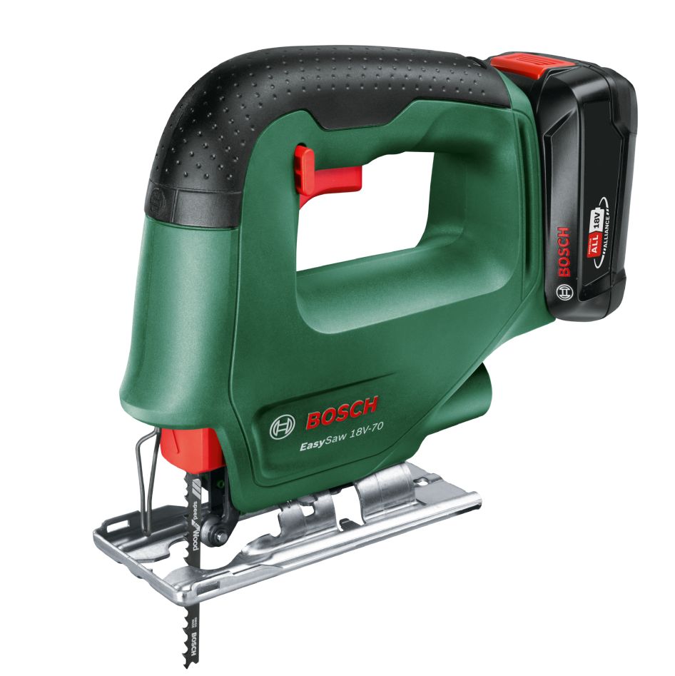Bosch Green 0603012002 EasySaw 18V-70 batteridrevet stikksag 1x 2,0 Ah og lader AL 18V-20