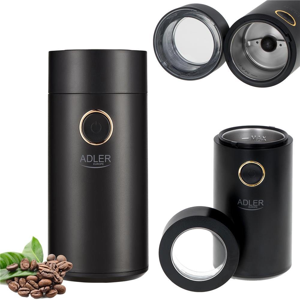Adler Kaffeemühle AD4446bg, 150 W Elektrische Kaffeemühle 75 Gramm aus Edelstahl