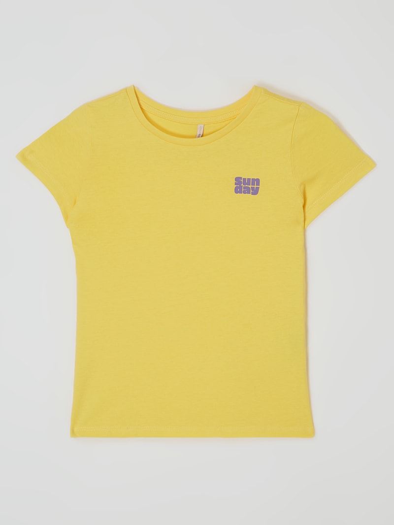 T-Shirt aus Baumwolle Modell 'Weekday' in hellgelb