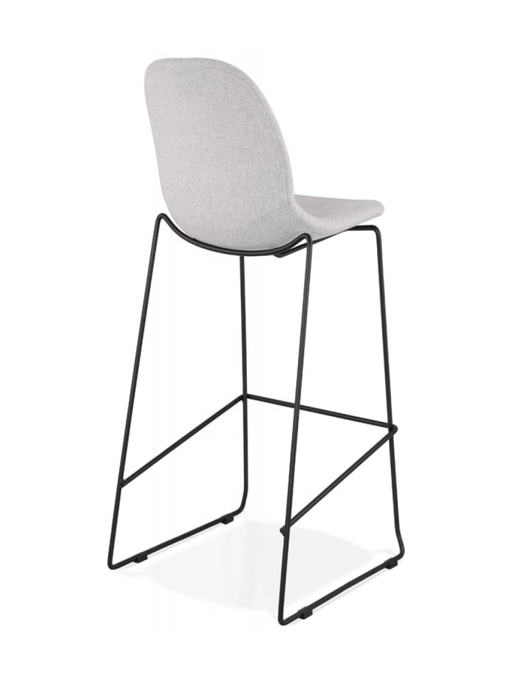 KADIMA DESIGN Barhocker EKTOR mit Stoffsitz | Barstuhl mit Fußstütze Stapelbar in Grau günstig kaufen onesize