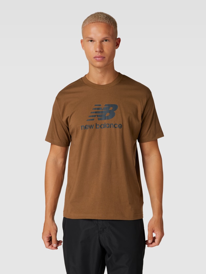 T-Shirt mit Logo-Print in dunkelbraun