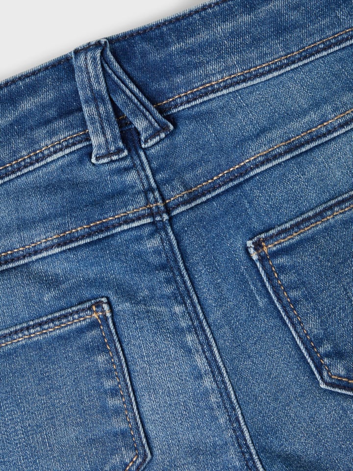 name it Mädchen Straight Leg Jeans Denim Hose NKFPOLLY in Dunkelblau günstig kaufen