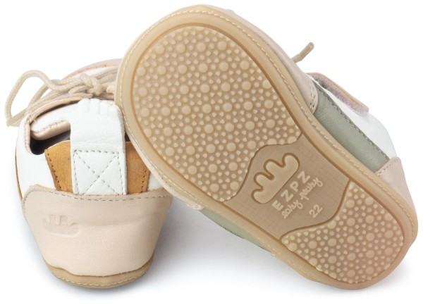 Easy Peasy ~ My Pre Basket Schnür Lauflerner ~ Beige/Weiß