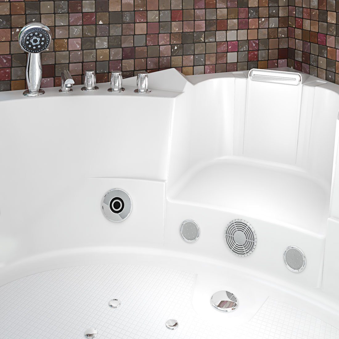 AcquaVapore Whirlpool-Badewanne Whirlpool Pool Badewanne Wanne W06H 152x152cm