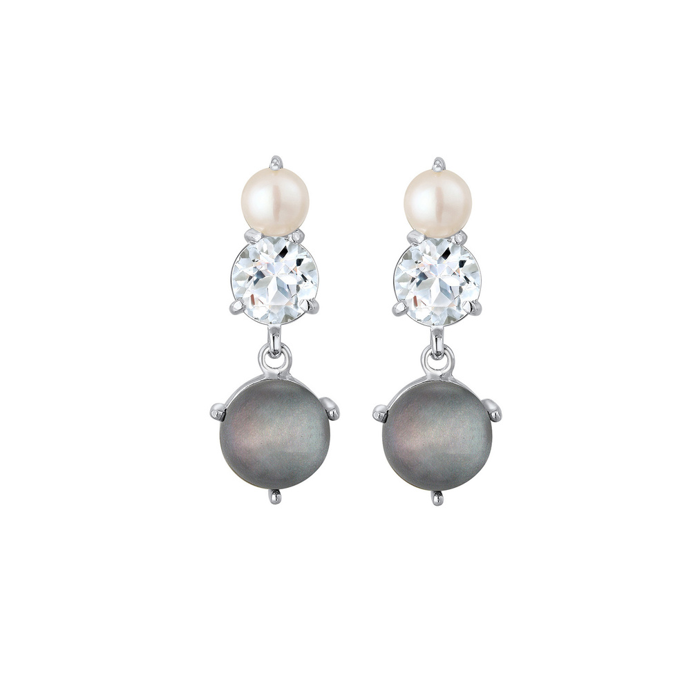 Elli PREMIUM Elli PREMIUM Boucles d'Oreilles Femme Pendentif Glamour avec Pierre Topaze et Per Boucles d'oreilles