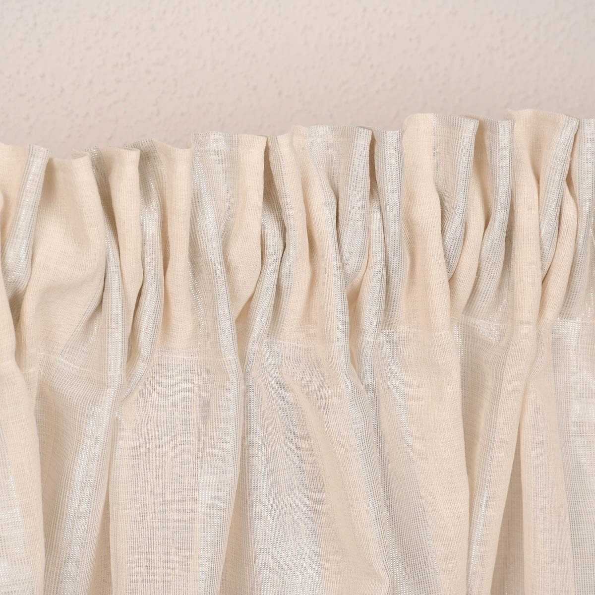 Meterware Rasch Textil Stores Shine Längsstreifen Leinenstruktur linen natur 30, halbtransparent, Kunstfaser, überbreit