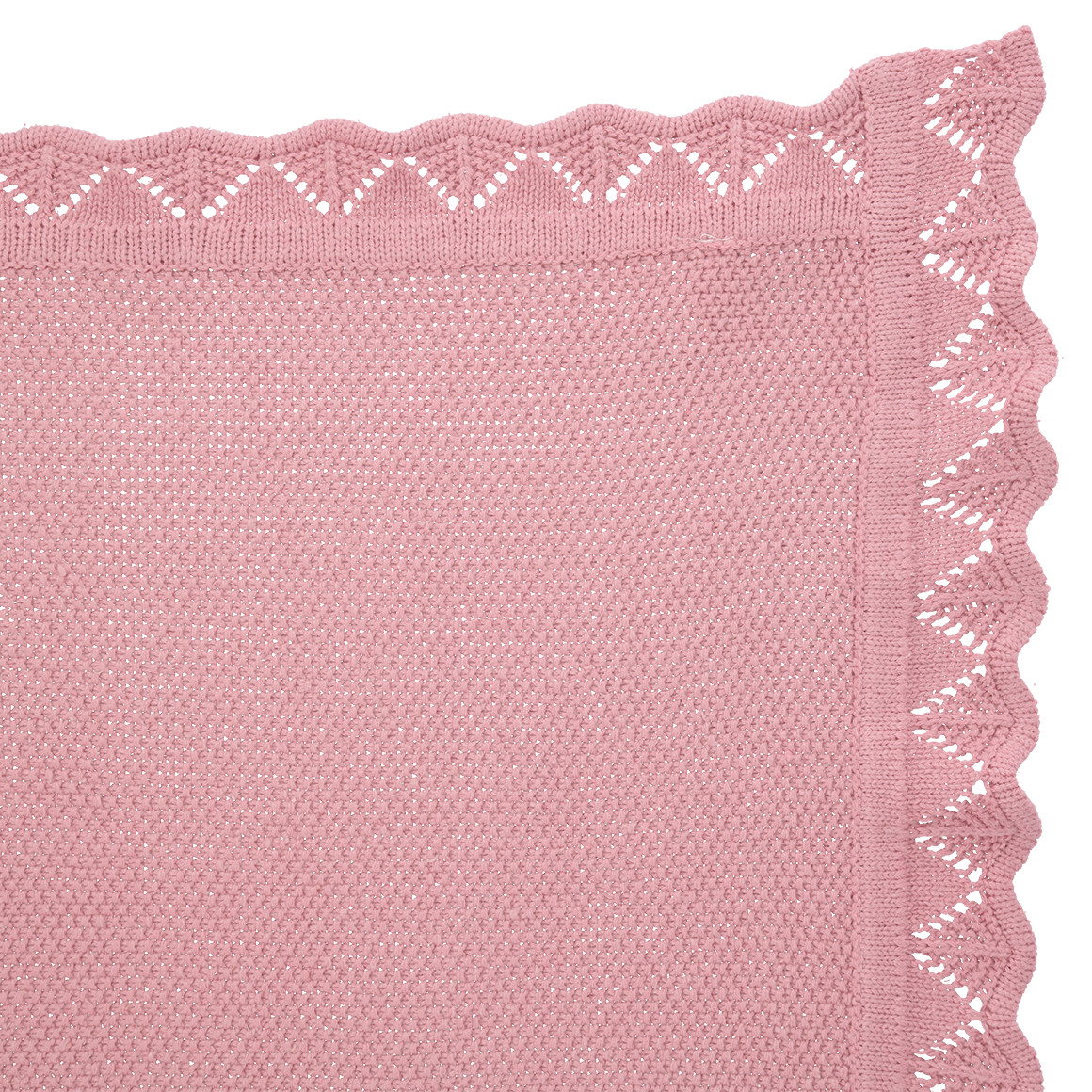 Strickdecke mit gewellten Abschlüssen