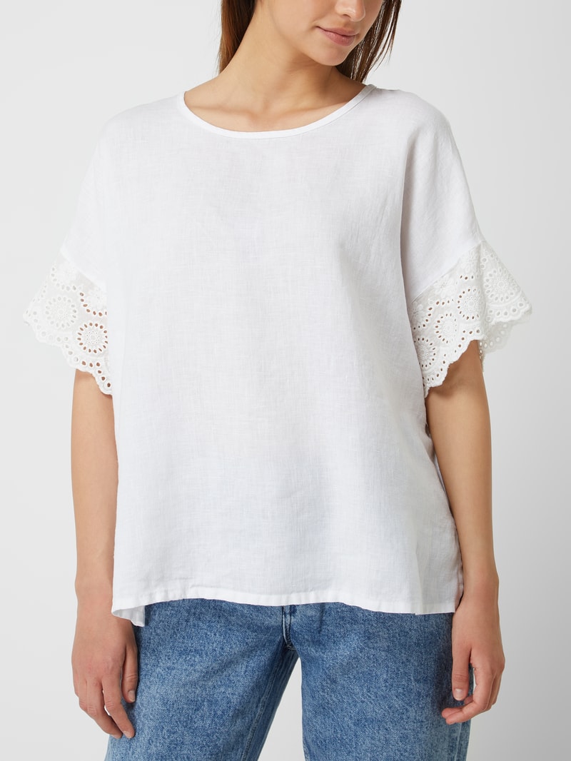 Blusenshirt aus Leinen in weiß