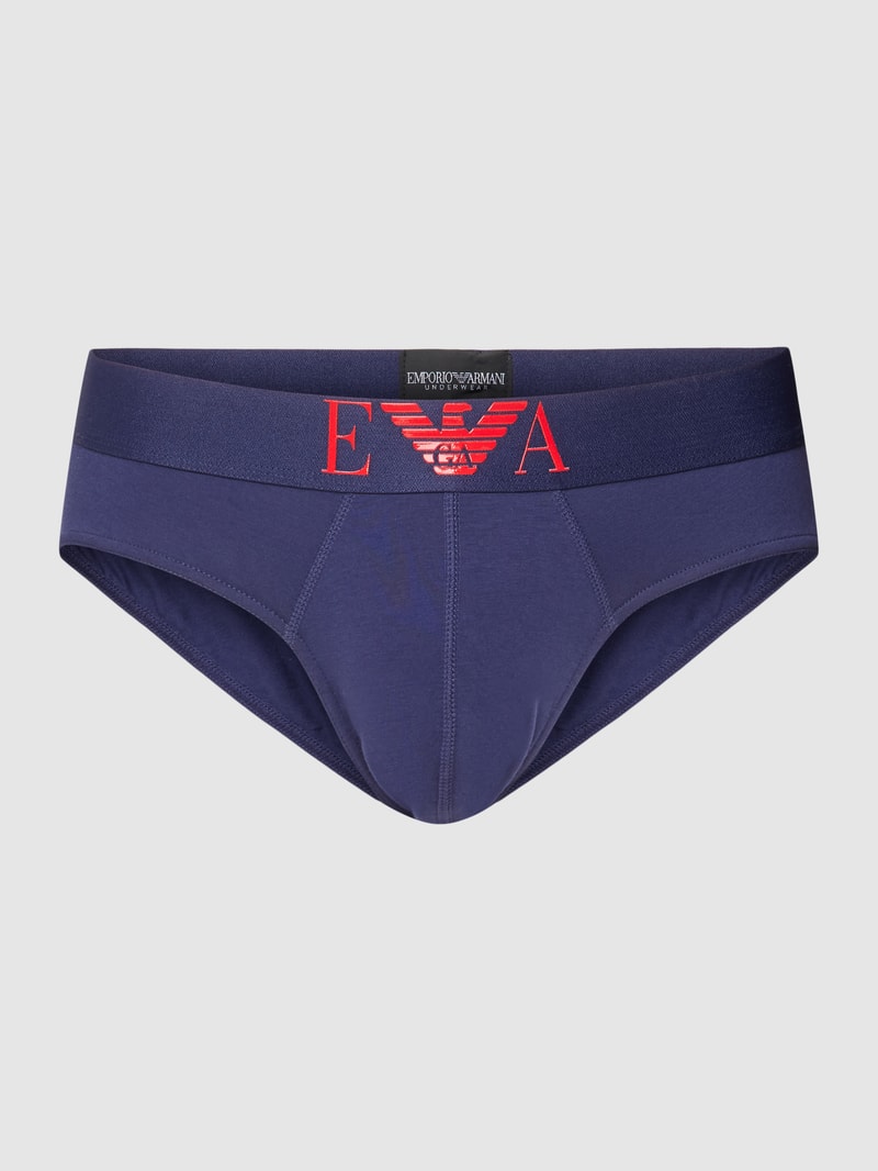 Slip mit Label-Print Modell 'SHINY BIG LOGO' in dunkelblau
