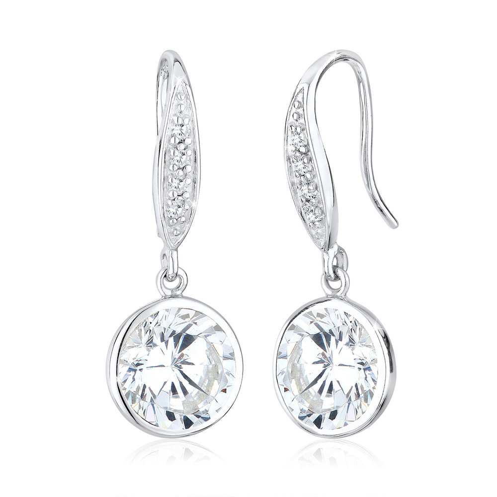 Elli Elli Boucles d'Oreilles Zirkonia Glamour Elegant Klassisch 925 Silber Boucles d'oreilles