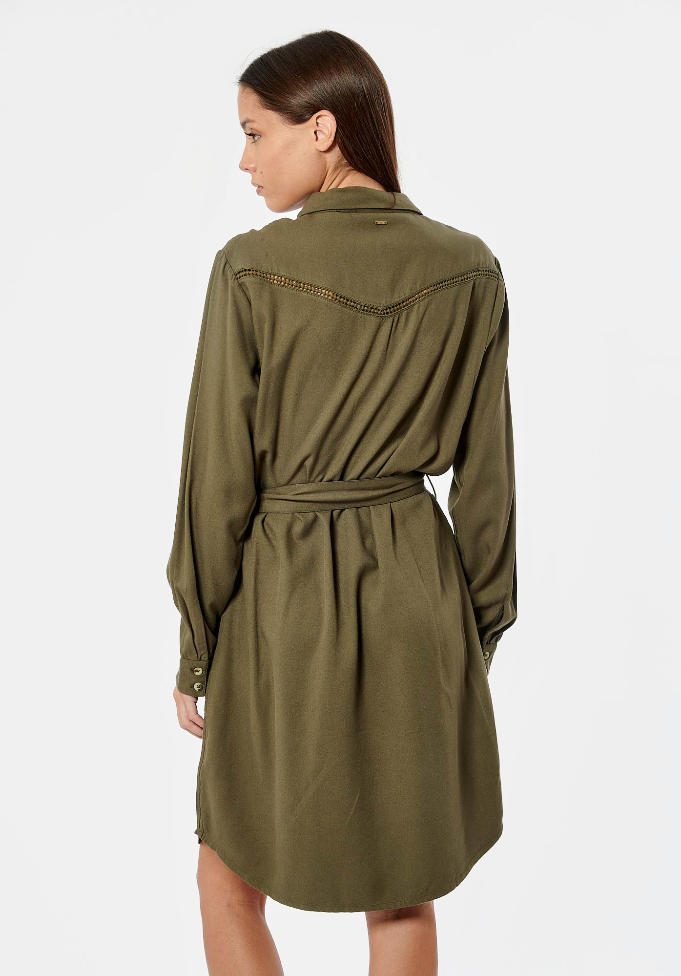 BREE   Robe chemise kaki femme