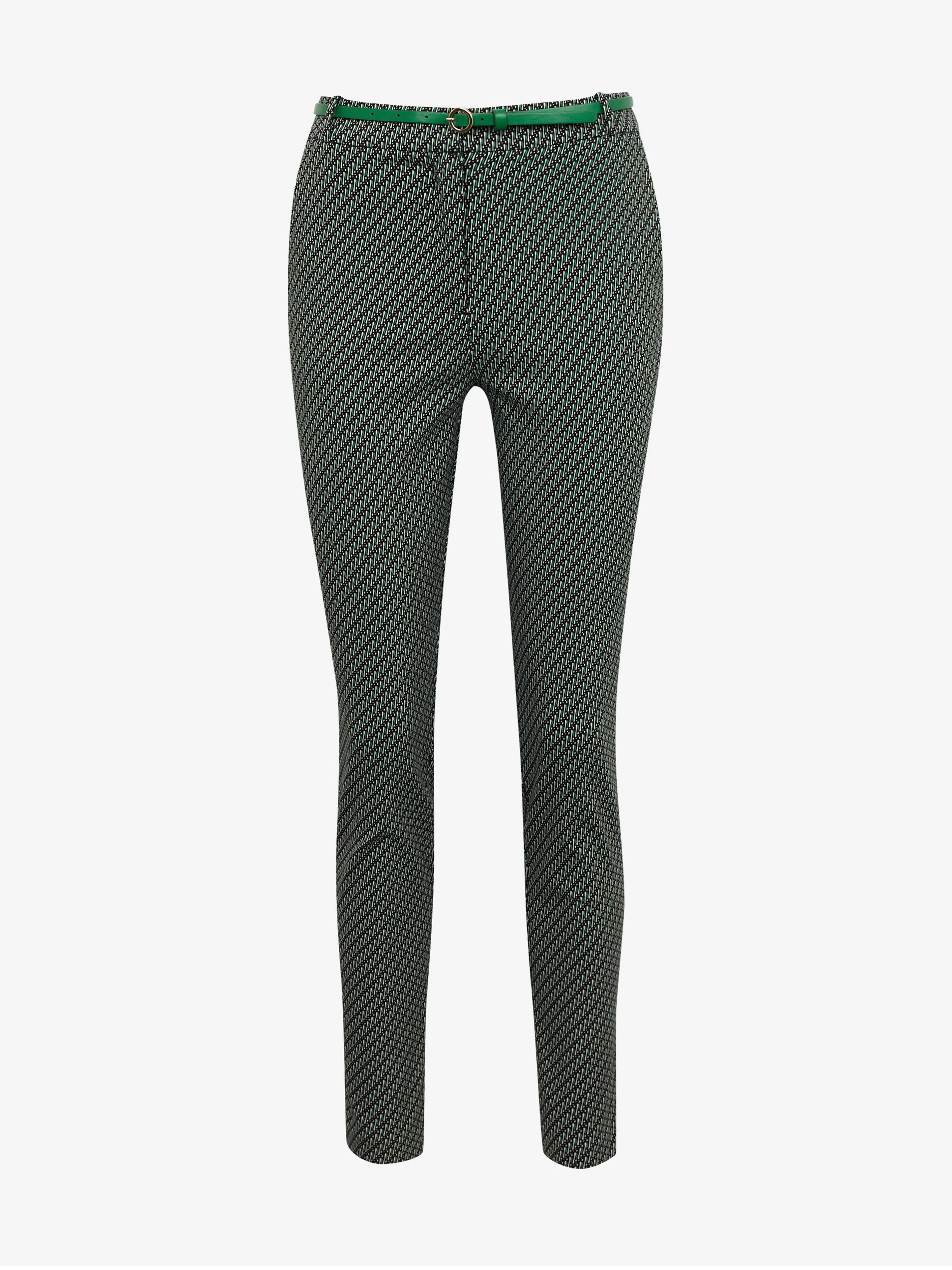 Schwarz-grün gemusterte Damenhose ORSAY