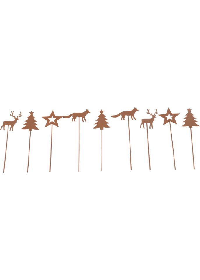 Deko-Objekt Stecker mit weihnachtlichen Motiven (9er Pack)